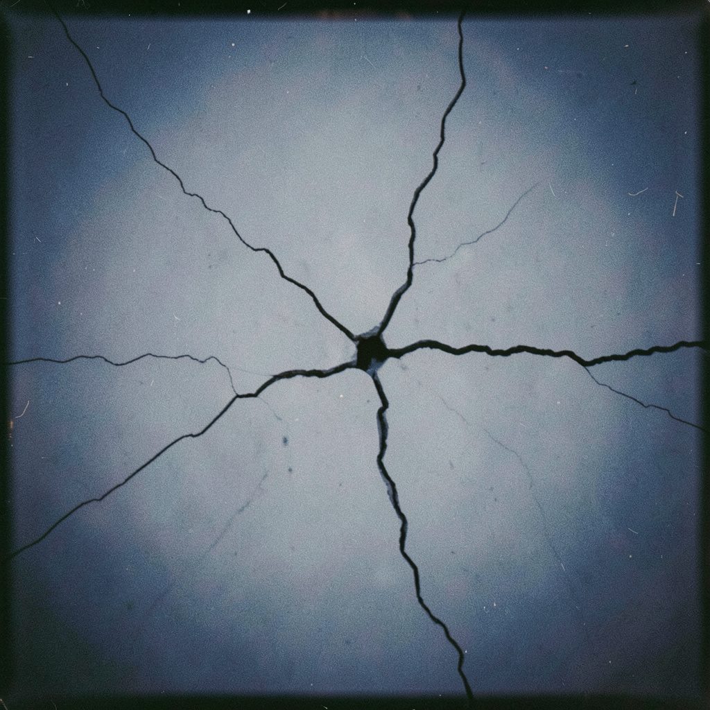 Abstract black cracked surface with deep fissures, dramatic texture in monochrome dark tones